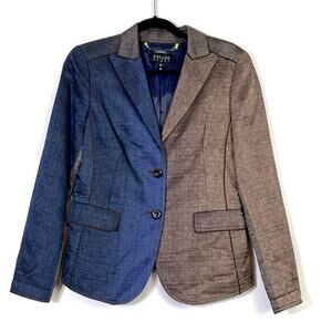 Escada Sport Two Toned Blue Brown Blazer Size 38 EUC